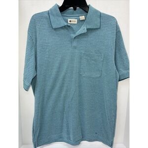 Haggar Clothing Shirt Men's Medium Blue Short Sleeve Polo